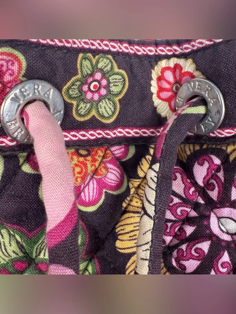 Vera Bradley Mod Floral Drawstring Backpack Retired Y2K 2007